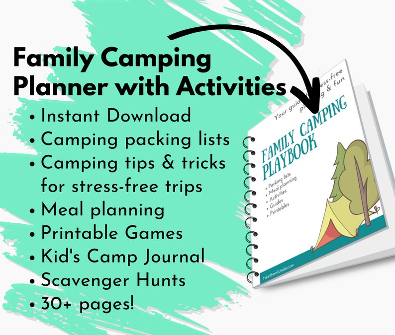 Camping Packing Lists Printable Camping Activities bundle downloadable pdf Camping ebook Family Camping guide organizer Camping planner pdf image 2