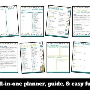 Camping Packing Lists Printable Camping Activities bundle downloadable pdf Camping ebook Family Camping guide organizer Camping planner pdf image 3