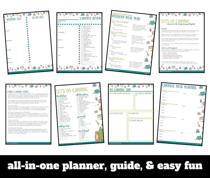 Camping Packing Lists Printable Camping Activities bundle downloadable pdf Camping ebook Family Camping guide organizer Camping planner pdf image 3