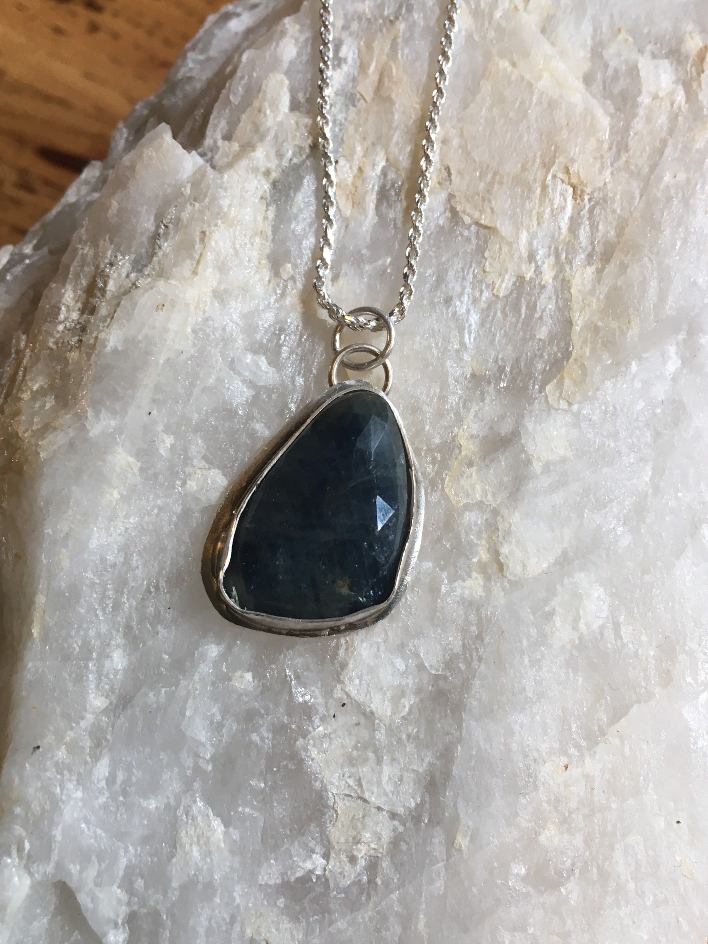 silver sapphire necklace silver sapphire necklace