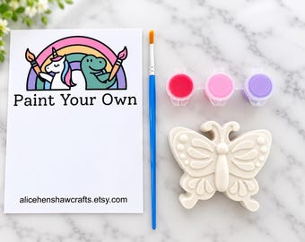 Paint Your Own Butterfly Plaster Figures | DIY Craft Kit for Kids, Party Activity