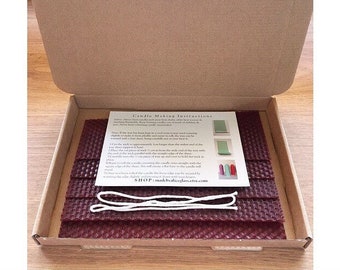 Kit para hacer velas de cera de abejas, 5 láminas de cera de abejas, mecha de vela, hoja de instrucciones, para hacer velas marrones