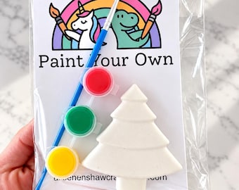 Paint your own Christmas tree ceramic decoration, painting craft kit