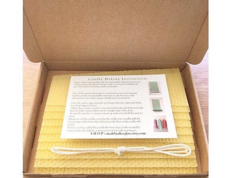 Natural Beeswax Candle Making Kit to Make Ten 3 Inch Tall Etsy
