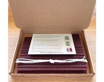 Kit para hacer velas de cera de abejas, 10 láminas de cera de abejas, mecha de vela, hoja de instrucciones, para hacer velas marrones