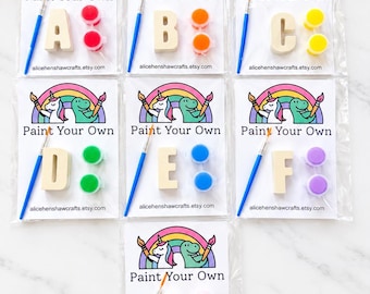 Paint your own personalised letters, Kids craft kits and party favour gifts