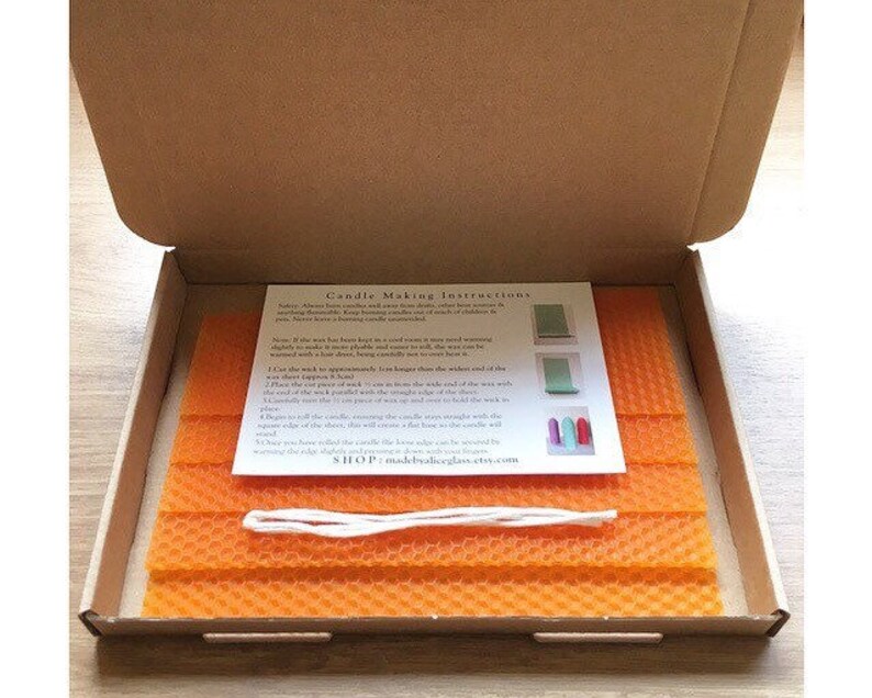 Beeswax Candle Making Kit 5 Beeswax Sheets Candle Wick Etsy