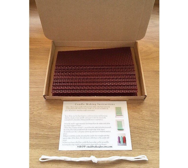 Beeswax Candle Making Kit 10 Beeswax Sheets Candle Wick Etsy