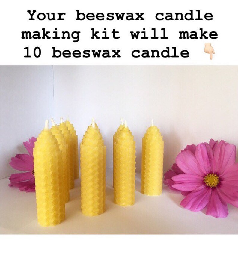 Natural Beeswax Candle Making Kit to Make Ten 3 Inch Tall Etsy
