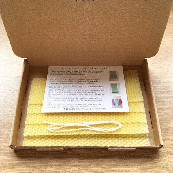 Natural Beeswax Candle Making Kit, 5 Natural bees wax sheets, no dye added