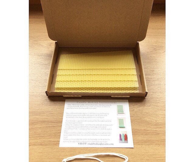 Natural Beeswax Candle Making Kit 5 Natural Bees Wax Sheets Etsy UK