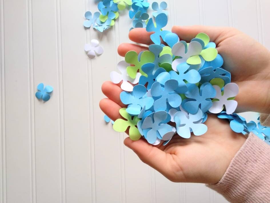 Hydrangea confetti paper hydrangea confetti wedding Etsy