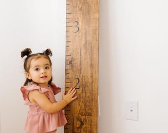 Wood Growth Chart, Personalized Wall Ruler, nursery, playroom, kids room, baby shower gift, custom baby gift, kids art, family growth chart