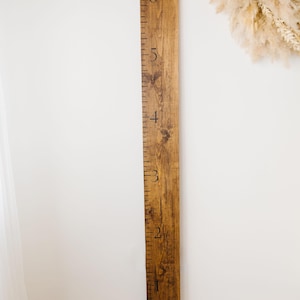 Puede incluir: Un gr&aacute;fico de crecimiento de madera con n&uacute;meros negros del 1 al 6. El gr&aacute;fico est&aacute; te&ntilde;ido de un color marr&oacute;n oscuro y tiene un aspecto r&uacute;stico.