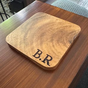 Personalized Engraved Wood Coaster Set, Solid Wood High Quality Hand Made Engraved Coasters, Wedding Gift, Wedding Favor, Housewarming Gift