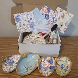 DIY Decoupage Clam Shell Kit | Coastal Decor Art Project
