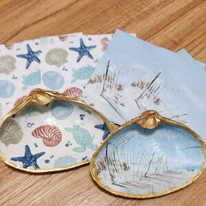 DIY Decoupage Clam Shell Kit | Coastal Seashell Craft Kit With Ocean ...