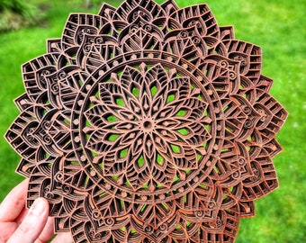 Mandala Layered Wood Wall Art Multilayer Mandala Stained Wall Art Handmade Mandala Hanging Art Personalized Engraved Mandala Art 12inch