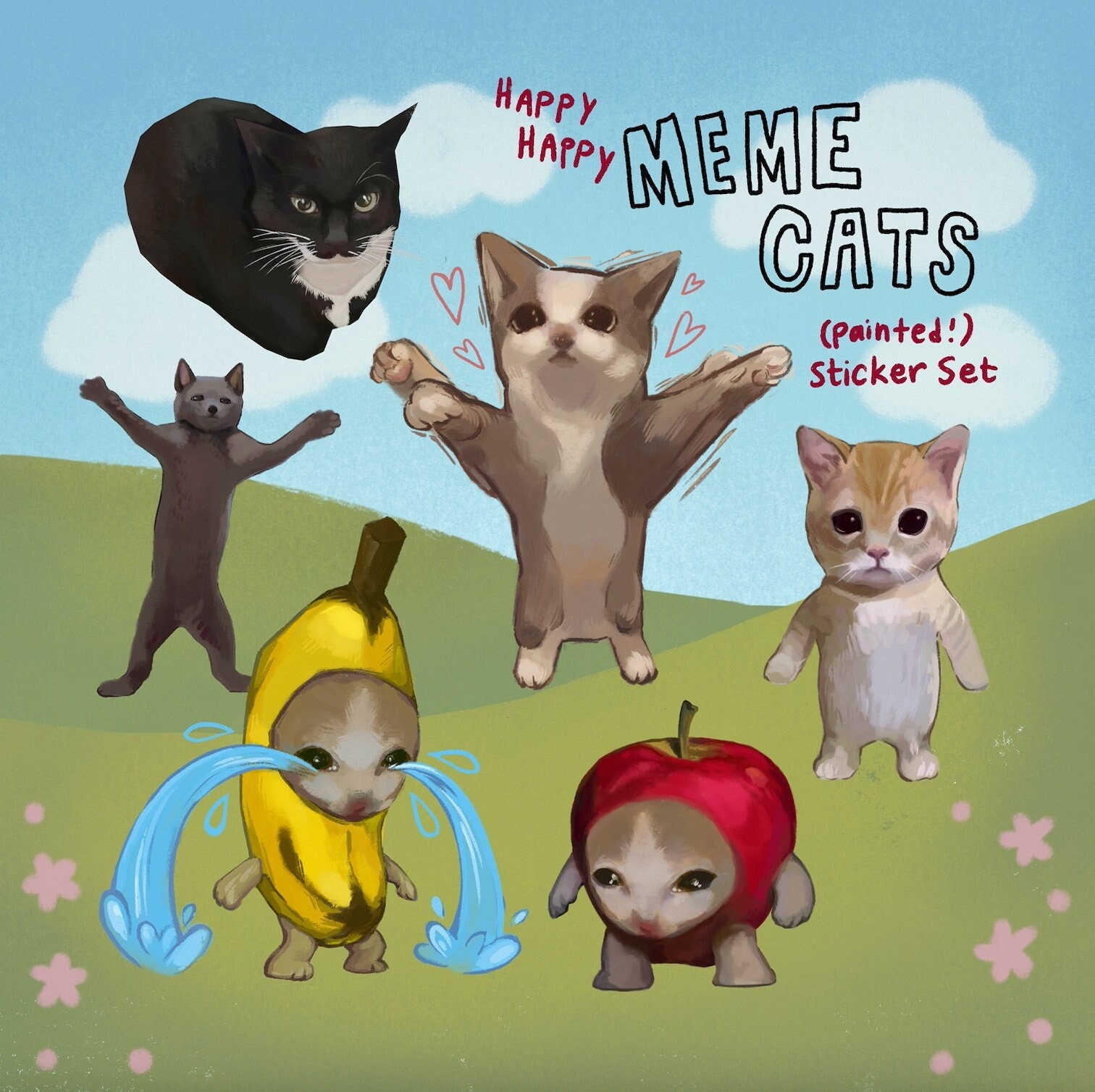 Sad Cat meme thumbs up with heart good job cat Sticker – Cat Meme Sticker,  sad cat meme, cat water bottle sticker, cat laptop vinyl stickers