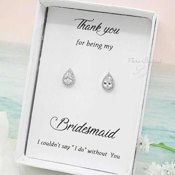 Orecchini Pendenti In Argento Con Zirconi Cubici – Gioielli Da Sposa Per Damigelle – Cerimonie E Feste - 3