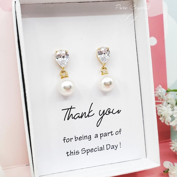 Boucles D'oreilles Pendantes Perle Larme Strass Cristal - Neuf Avec étiquettes, Couleur Or, Style Soirée