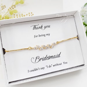 Leaves Cubic Zirconia Crystal Bracelet Adjustable bridesmaid Bracelet Gift Wedding Bracelet
