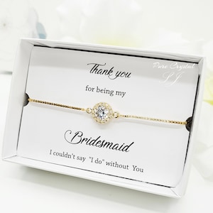 Bracelet réglable Halo plat pour mariage, bracelet de demoiselle d'honneur, cadeau bijoux de demoiselle d'honneur image 6