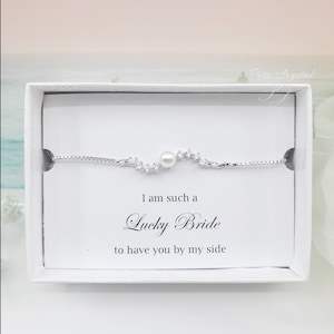 Weddings  Point Pearl Wave Cubic Zirconia Adjustable Wedding Personalized Pearl Name Bracelet