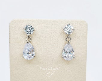 Petites boucles d'oreilles en argent sterling 925, boucles d'oreilles de demoiselle d'honneur, cadeau message