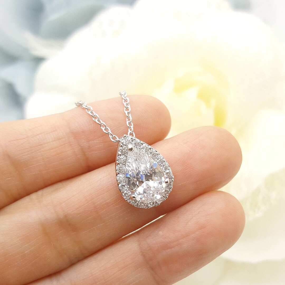 DHQH 4-Piece Bridesmaid Jewelry Set - Cubic Zirconia Necklace, Earrings, Bracelet, Ring For Wedding, Party Gift