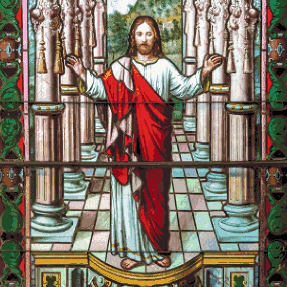 Christ Awaits Cross Stitch Pattern Christian Stain Glass Etsy Singapore Christ Awaits Cross Stitch Pattern Christian Stain Glass Etsy Singapore