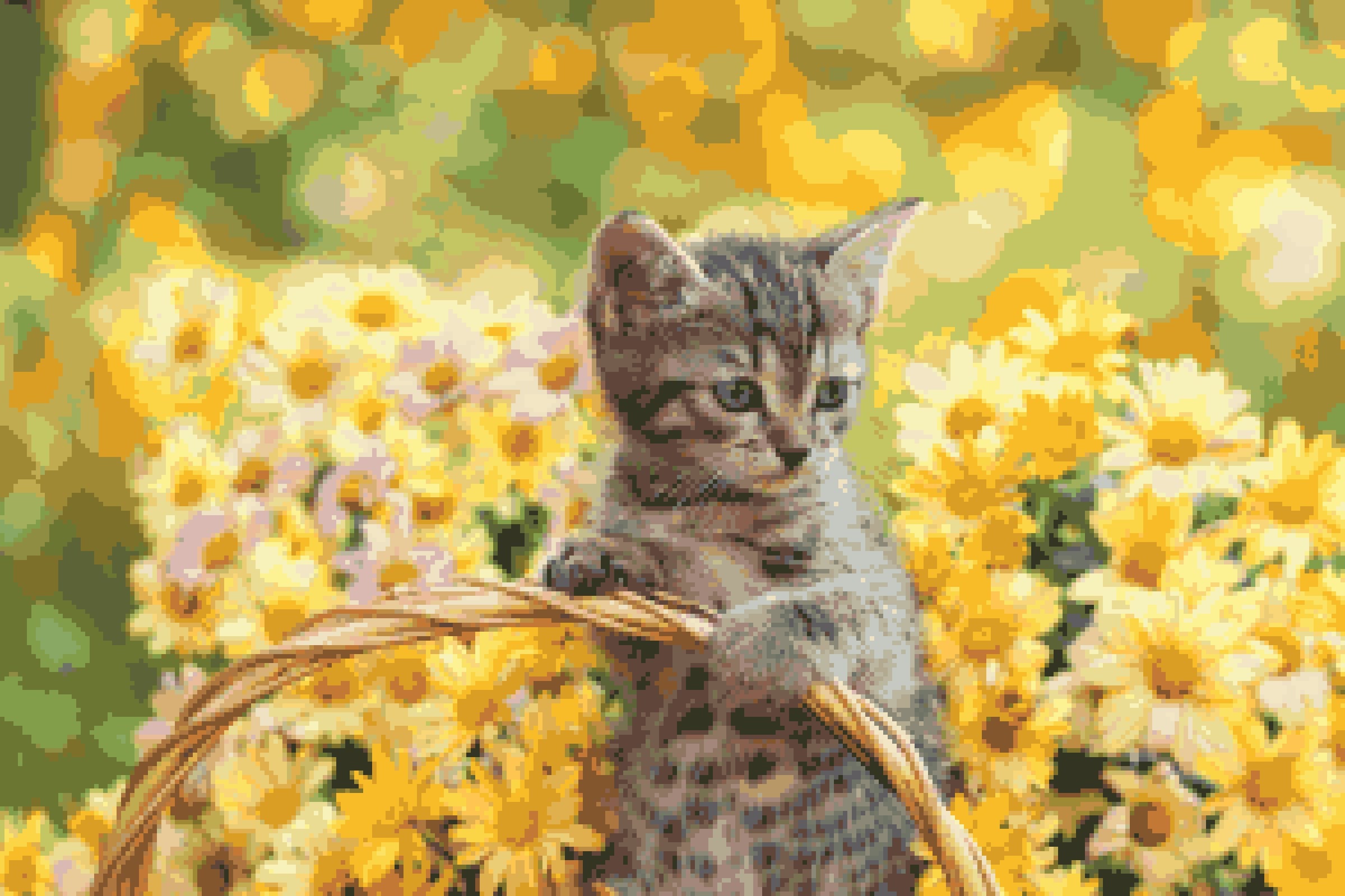 Kätzchen mit Blumen Haustiere Verspielte Katzen Inspiriert Etsy.de