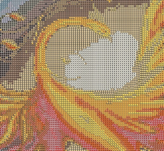 Phoenix Cross Stitch Pattern: Fantasy Birds Closeup Pixel