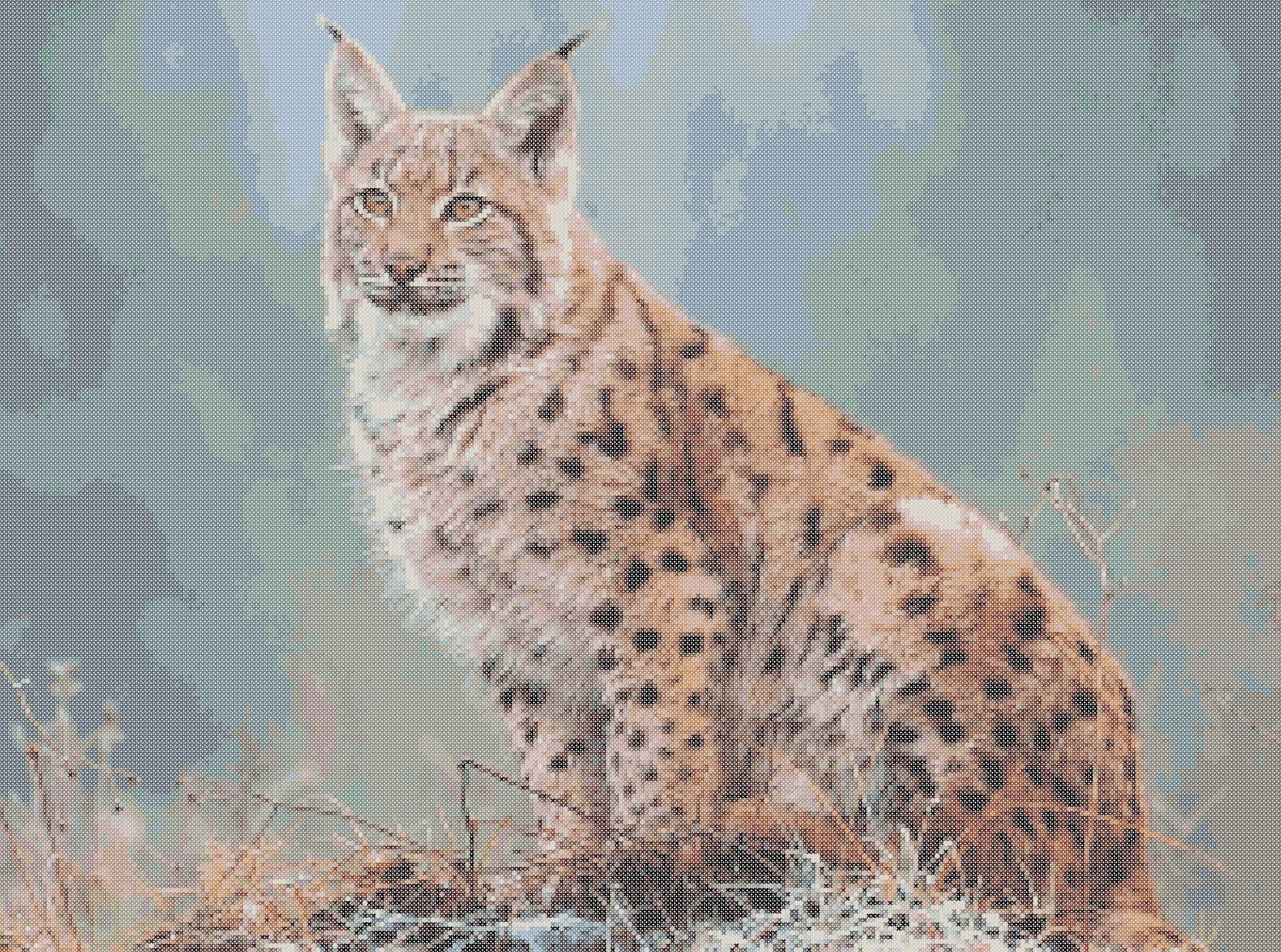 リンクス キャット ヒョウ柄 毛皮 セミロング すっきり