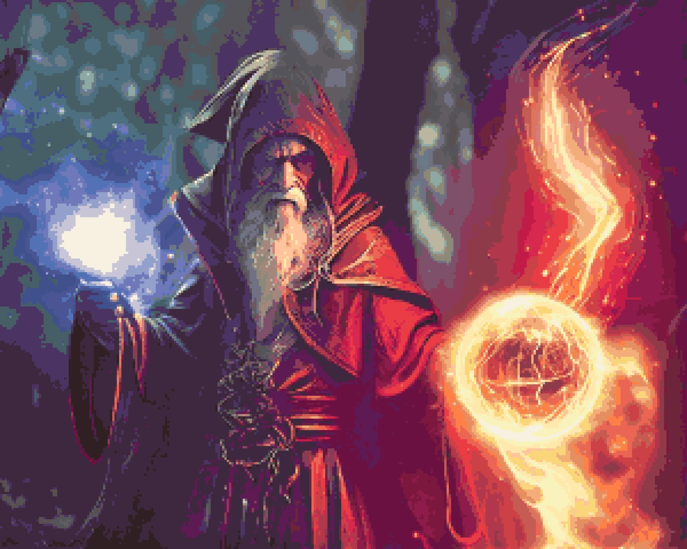 The Archmage Counted Cross Stitch: Fantasy Wizardry Scenic