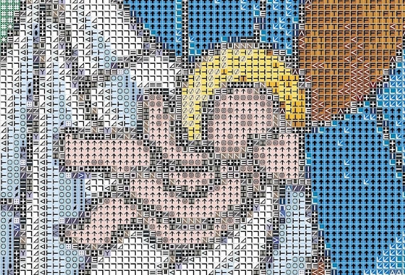 古代ローマの神殿のイエス・キリスト ヴィンテージ ステンドグラス 絵画 宗教画 キリストの誕生クロスステッチパターン：キリスト教のステンドグラスの