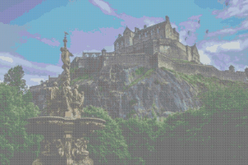 Edinburgh Morning Scottish Castle Inspired Crossstitch Etsy