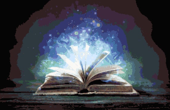 Book of Magic Opened: Magical Fantasy Inspired Cross-stitch