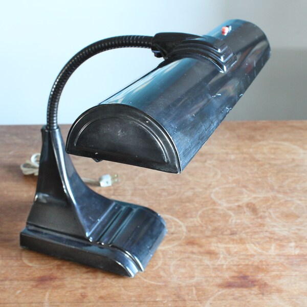 Vintage 1960's Industrial Metal Gooseneck Desk Lamp by AR1 Specialty Co. Chicago