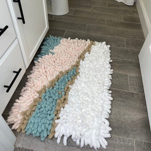 Marble mixed Custom Bath Mats, long and thick bathroom mats, long bathroom mat, long bathroom mat, unique bathroom mat, washable bath