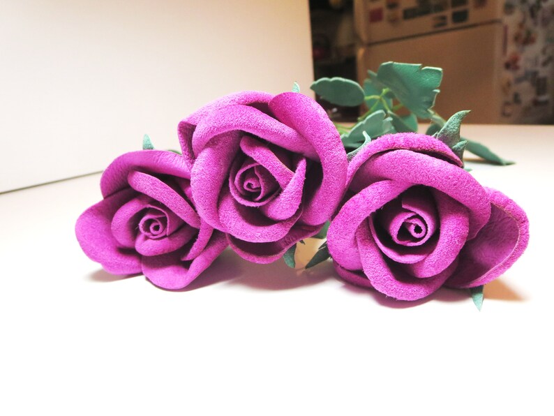 Handmade Leather Rose Anniversary Gifts 3rd Wedding Etsy