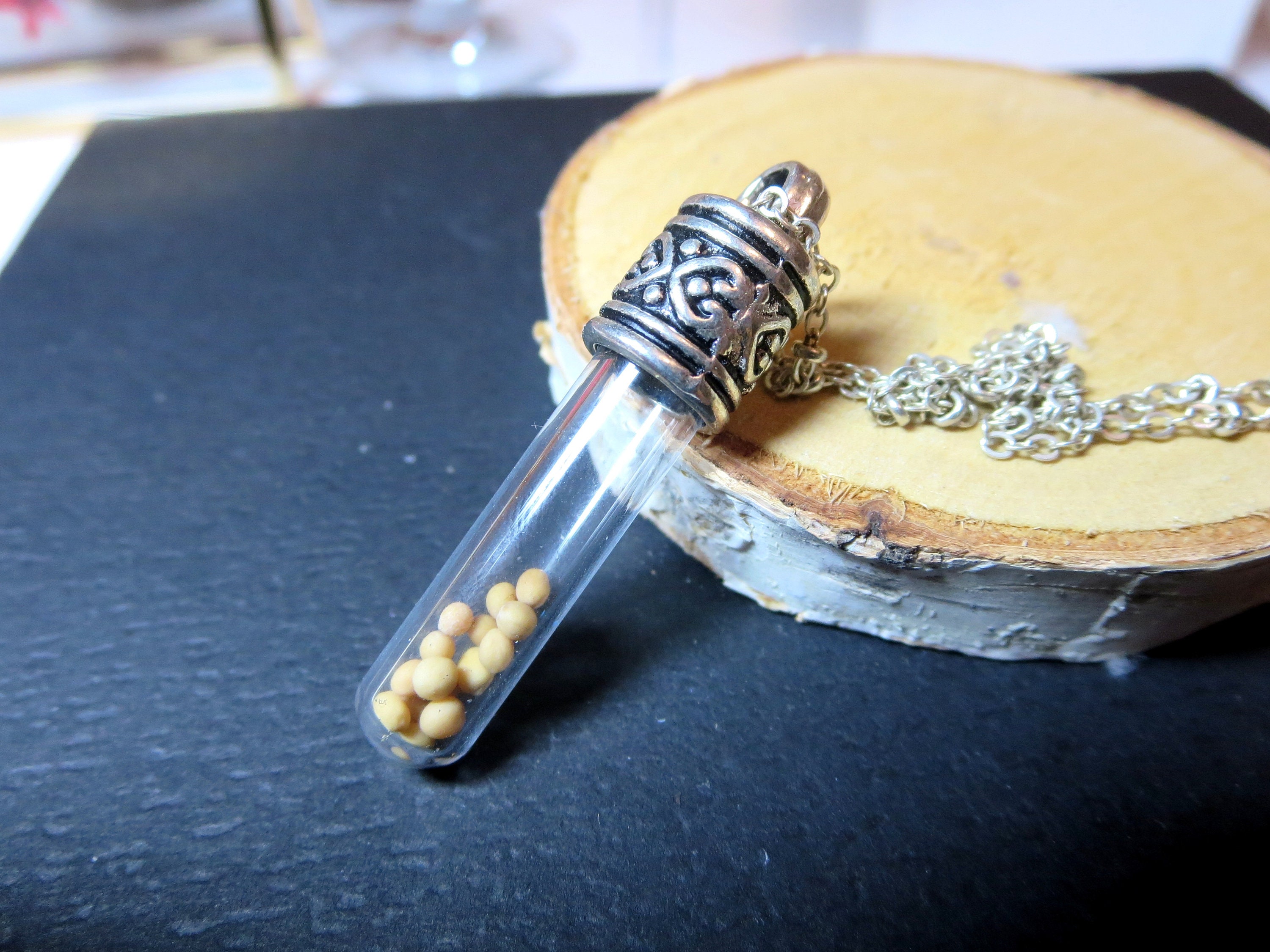 Mustard Seed Necklace Gold Mustard Seed Jewelry Mustard Etsy