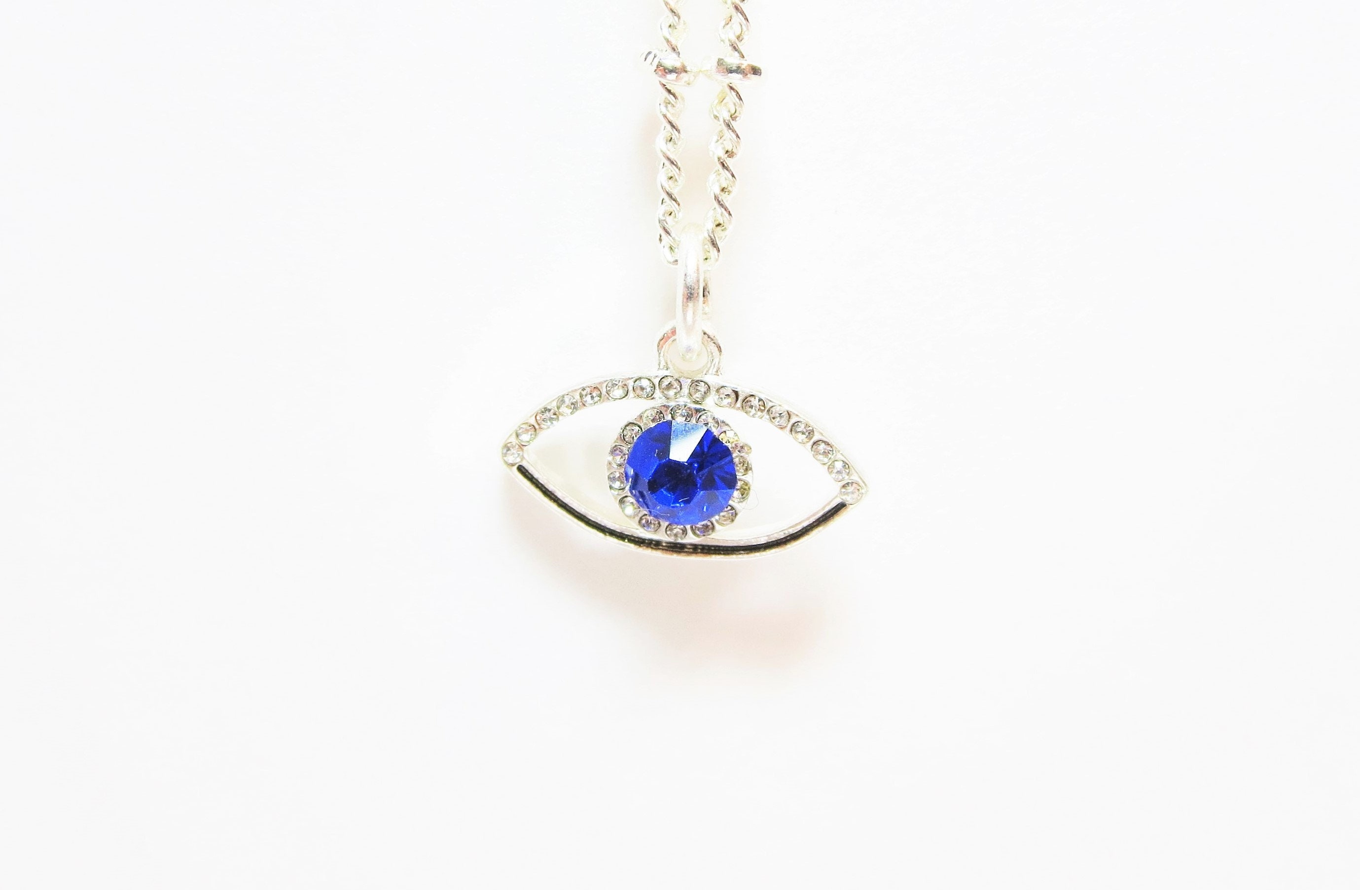 Tiny Evil Eye Necklace Gold Evil eye Charm Necklace | Etsy