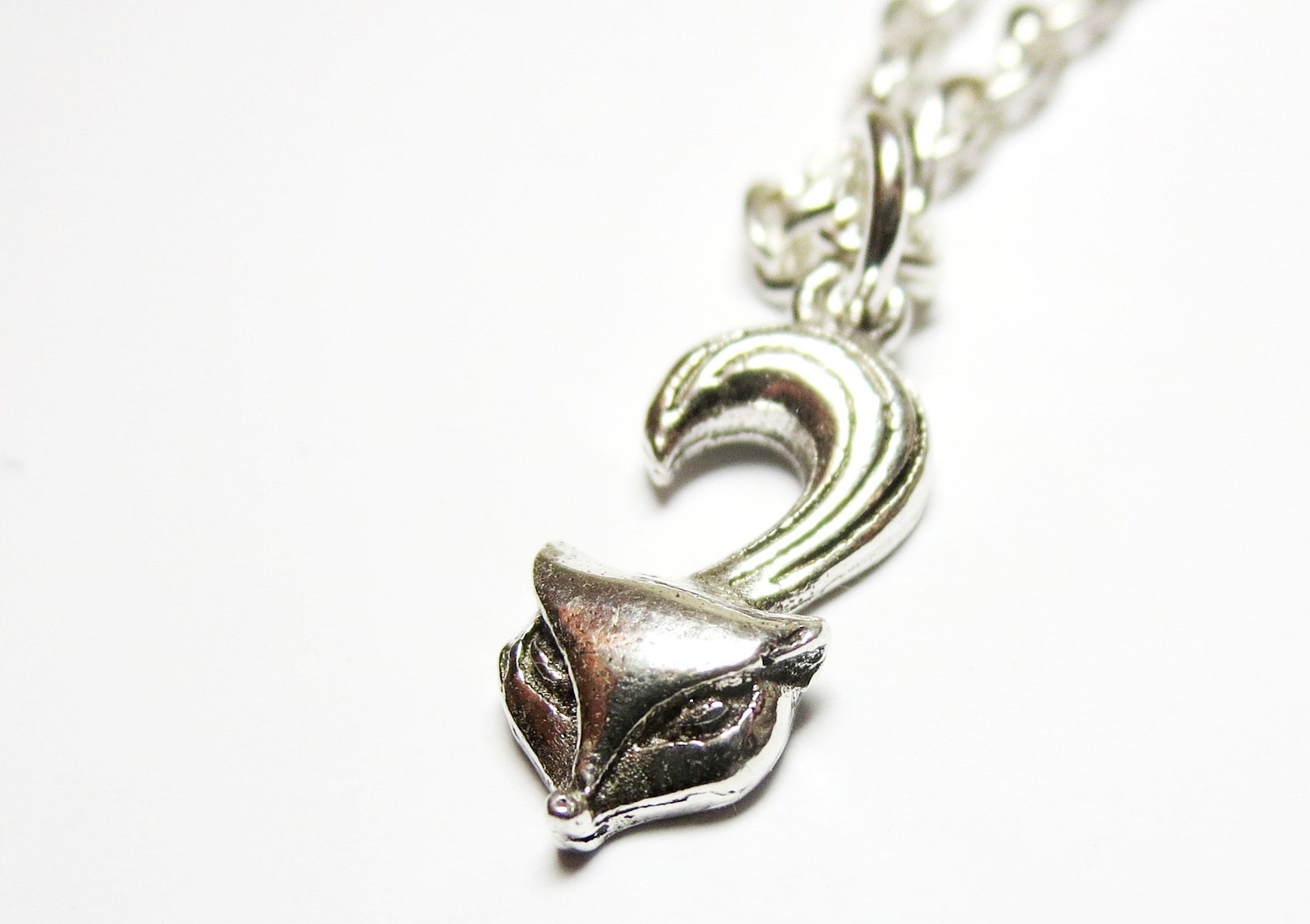 Fox Necklace Fox Head Necklace Animal Necklace Silver Fox Etsy