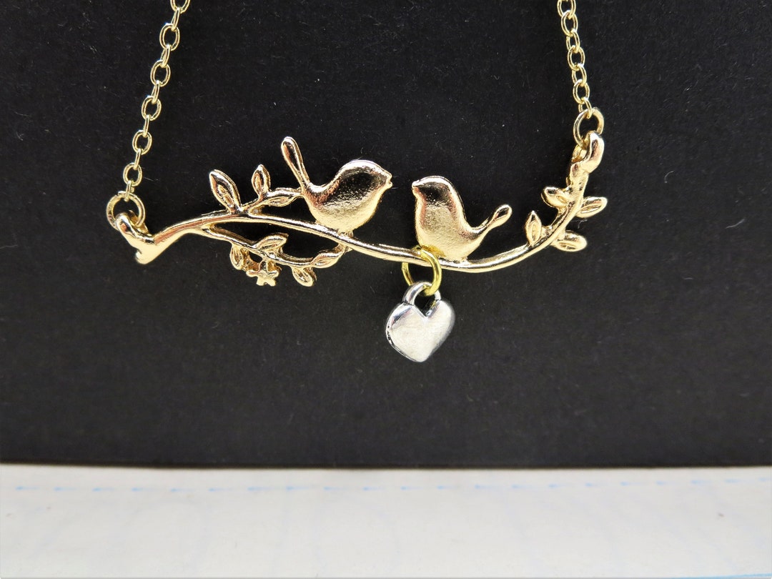 Birds Necklace Lovebird Necklace Family Necklace Birds on Etsy