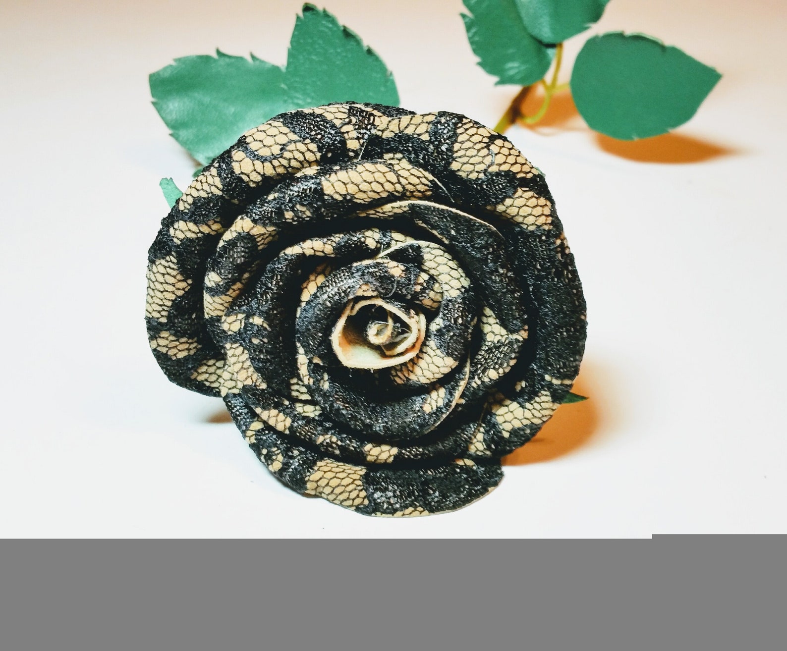 Black Leather Rose Leather Anniversary Gift Handmade Leather Etsy