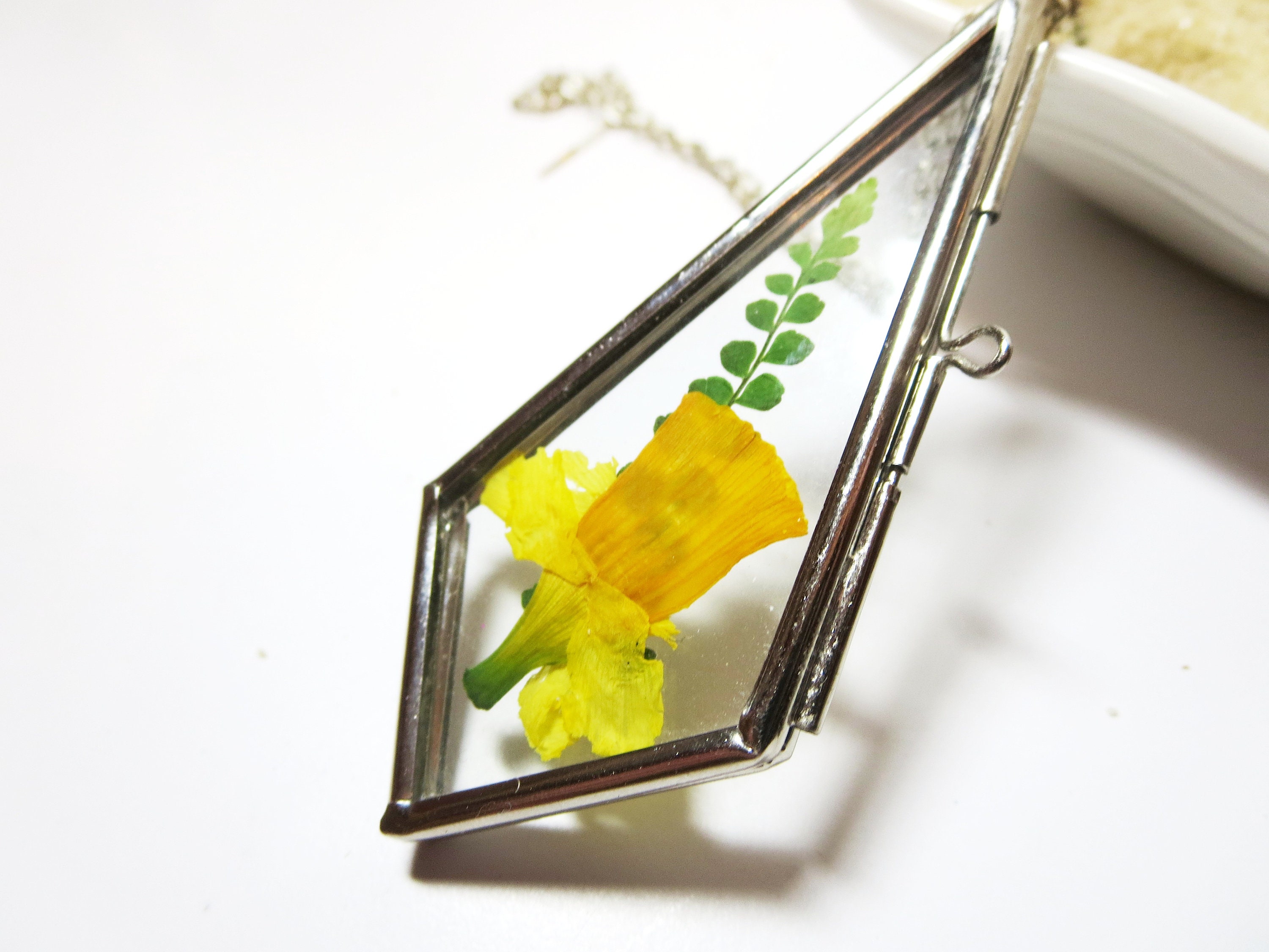 Pressed cheap daffodil necklace