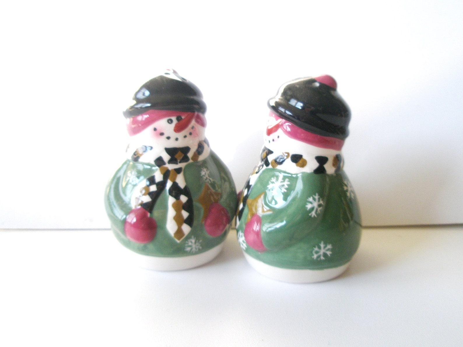 Vintage Christmas Salt and Pepper Shakers Christmas Snowman Etsy