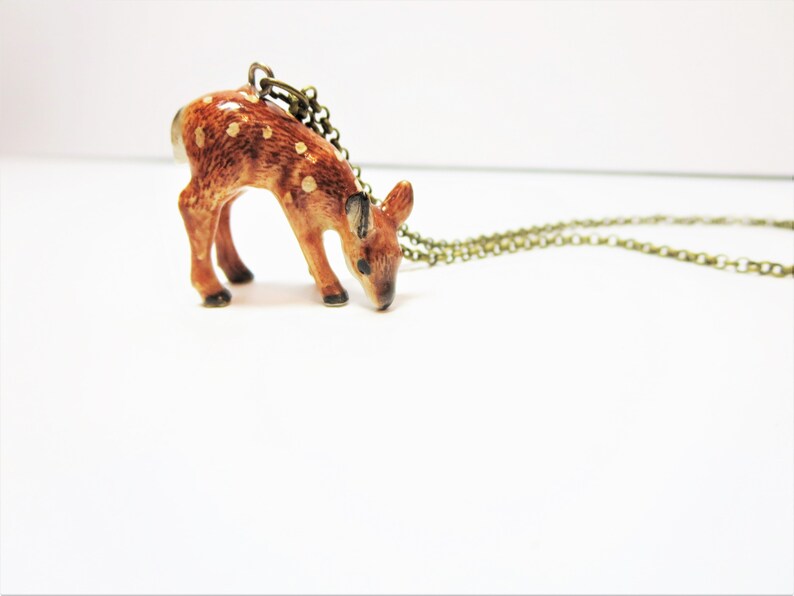 Unicorn Horse fox necklace,mother day gift Porcelain Bunny Rabbit Pendant Burro Donkey necklace Ceramic Bambi necklace fox necklace