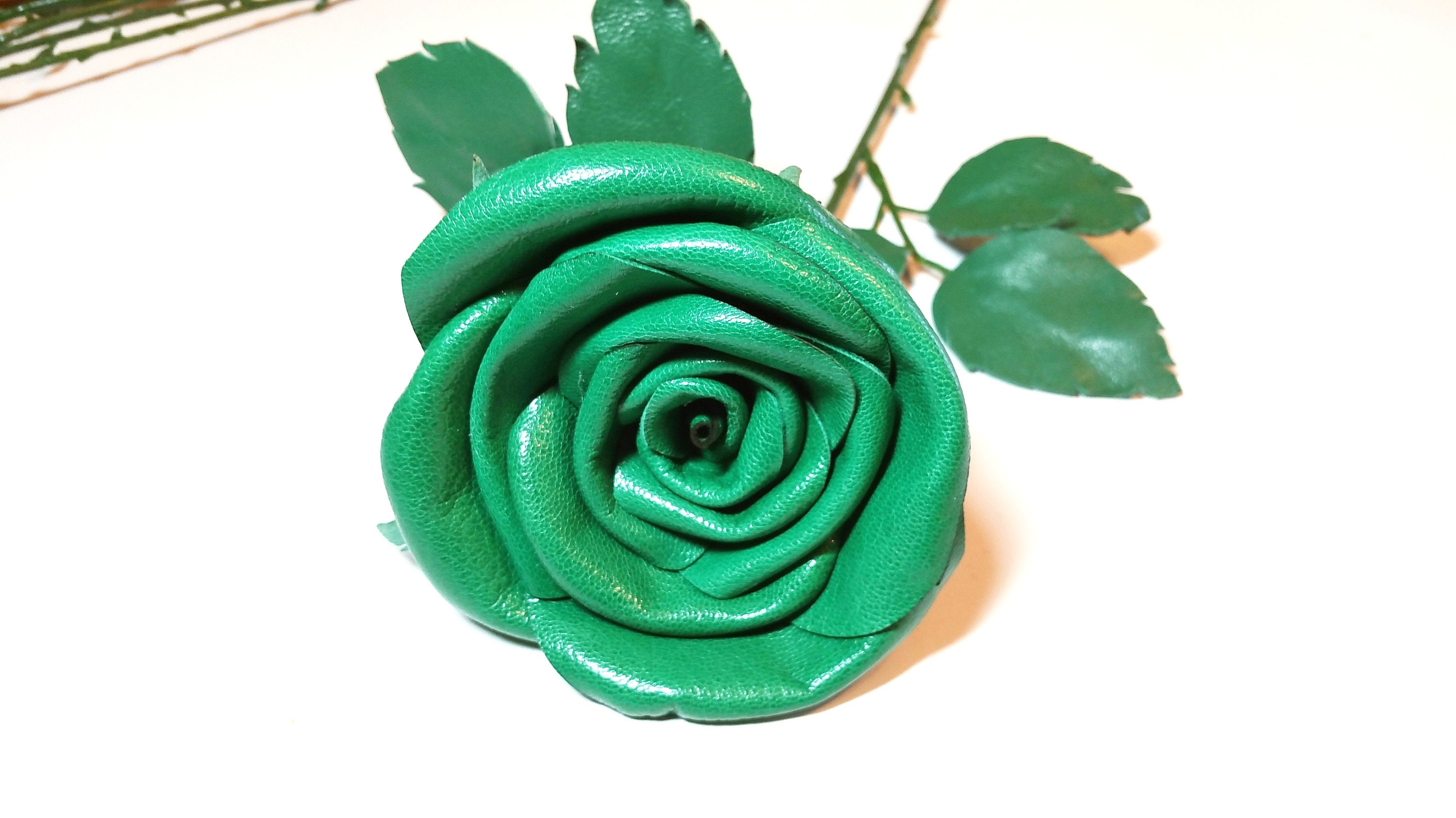 Black Leather Rose Leather Anniversary Gift Handmade Leather Etsy